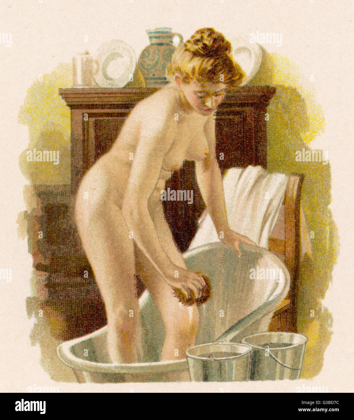 LADY IN HIP BATH 1905 Foto Stock