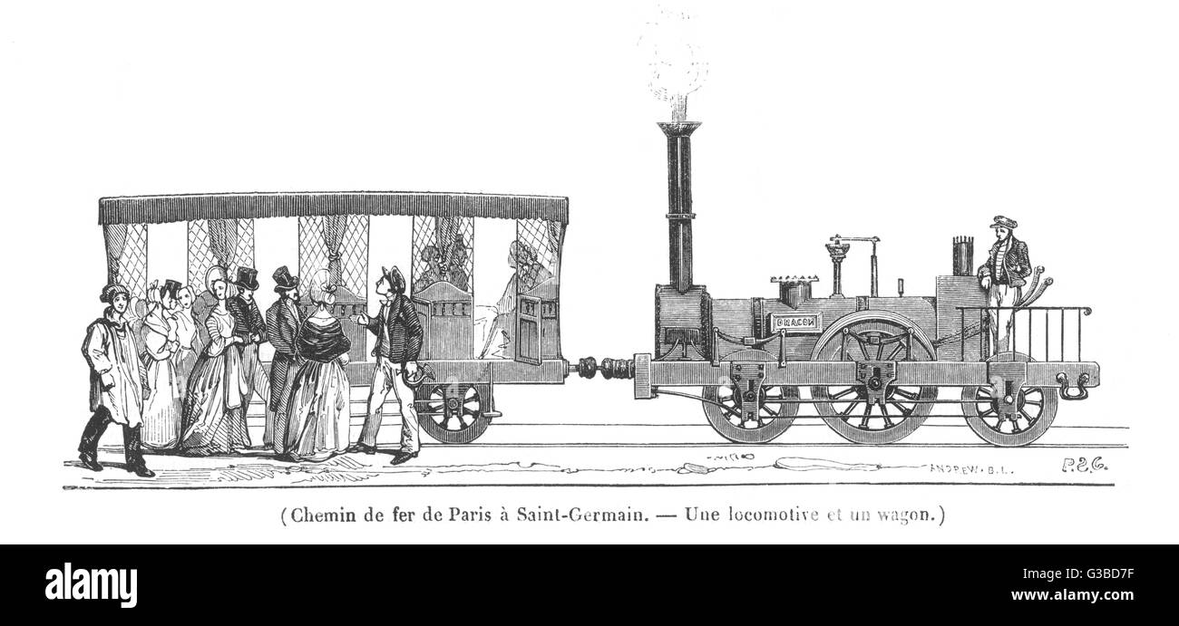 Parigi treno di - 1837 Foto Stock