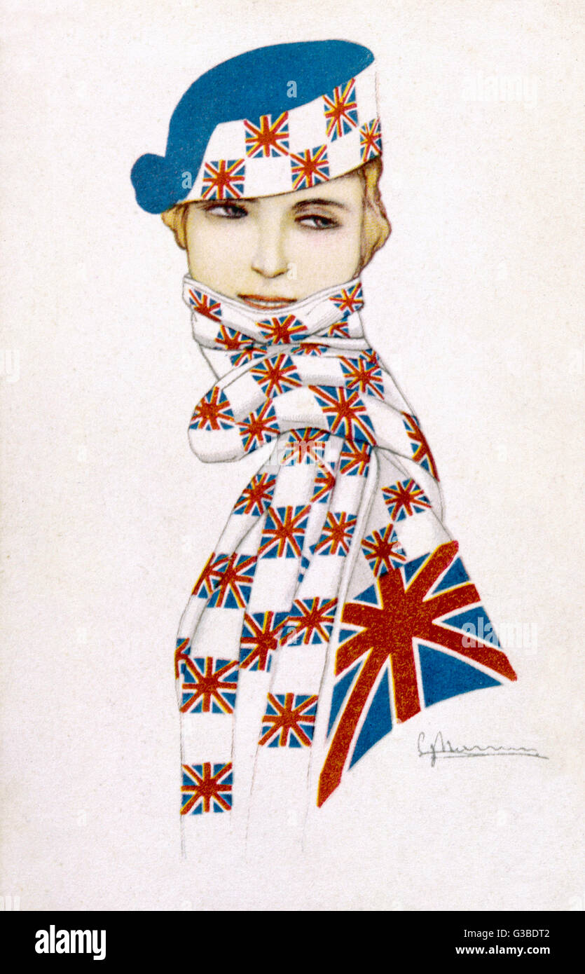 CAPPELLO E SCIARPA UNION JACK Foto Stock