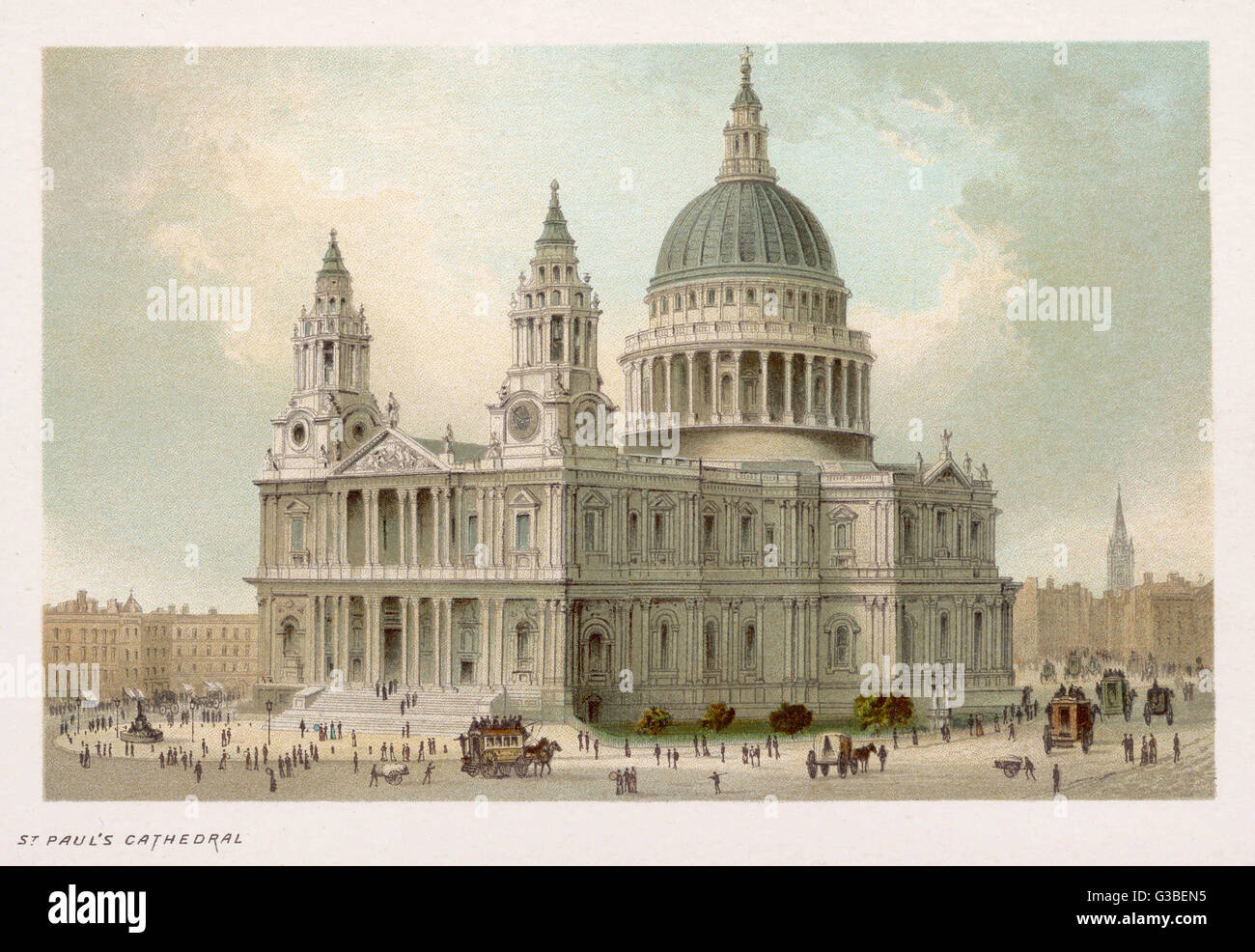 Una vista generale della Cattedrale di San Paolo a Londra in tutta la sua gloria. Data: circa 1890 Foto Stock