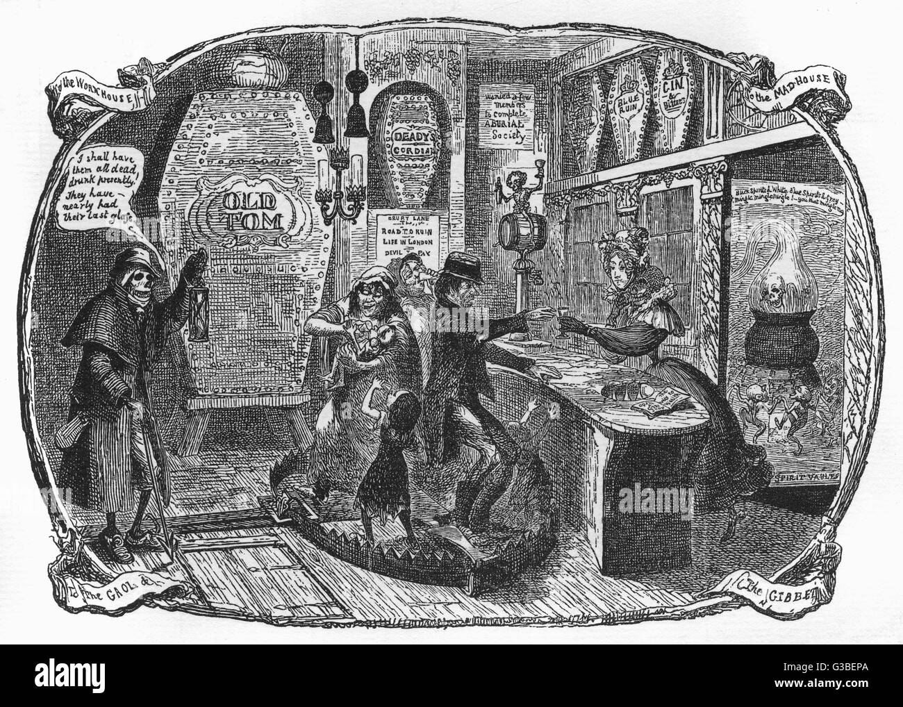 Cruikshank Gin Shop Foto Stock