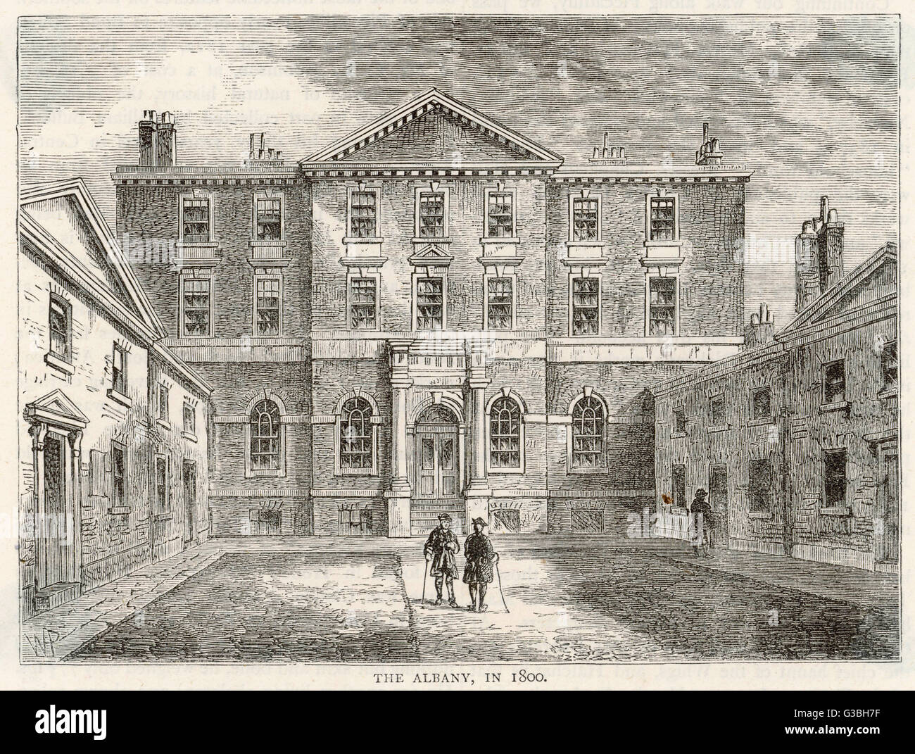 L'ex-Albany House è stato convertito in camere per la laurea nel 1802 e divenne un favorito home per i notabili da Byron a Beecham, Aldous Huxley a Terence Rattigan. Data: 1800 Foto Stock