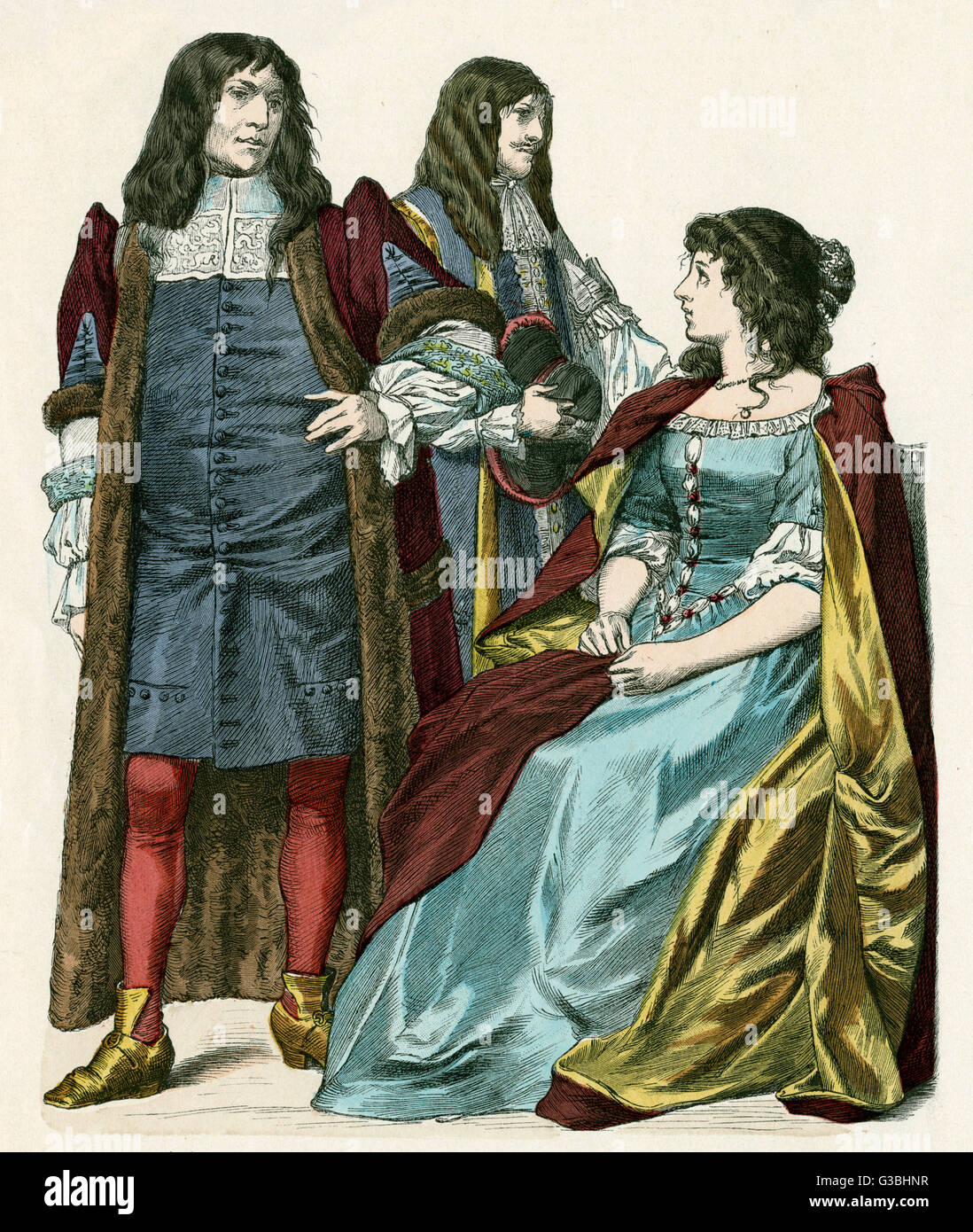 Costume Inglese 1675-80 Foto Stock