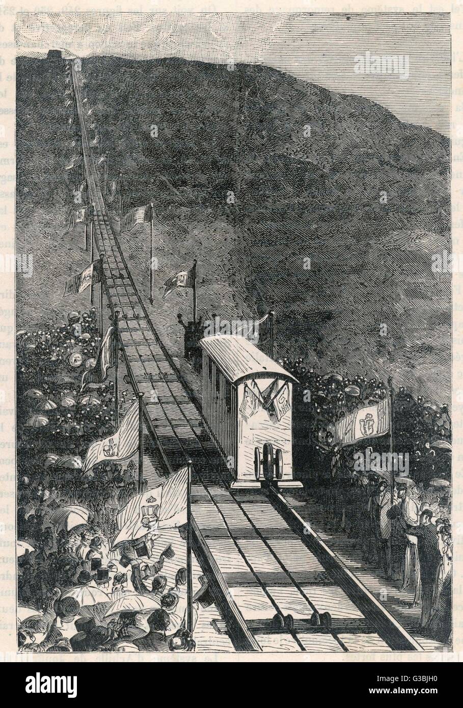 La Funicolare del Vesuvio 1880 Foto Stock