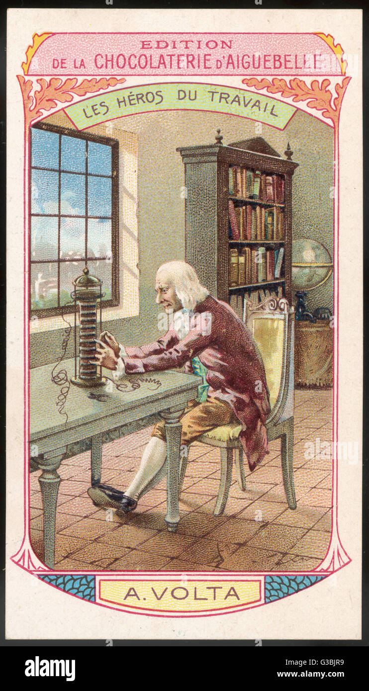 ALESSANDRO VOLTA scienziato italiano, notevole per la sua invenzione della  pila di volta - la prima batteria elettrica. Data: 1745 - 1827 Foto stock -  Alamy