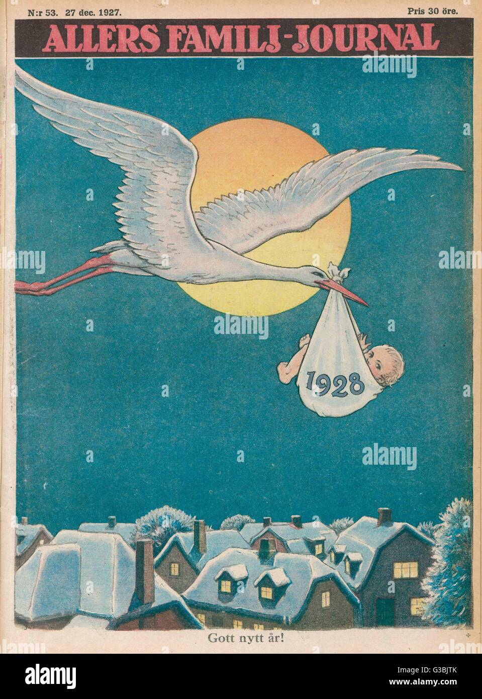Portare nel nuovo anno, stile svedese. Data: 1927 Foto Stock