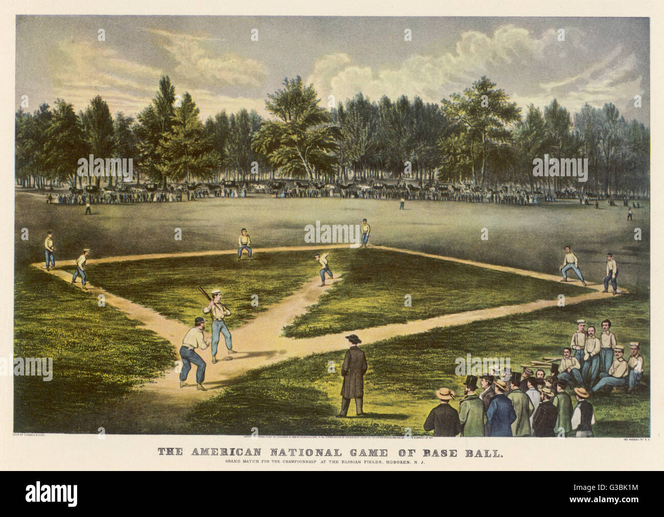 Grand match per il campionato al Elysian Fields Hoboken, New Jersey. Data: 1865 Foto Stock