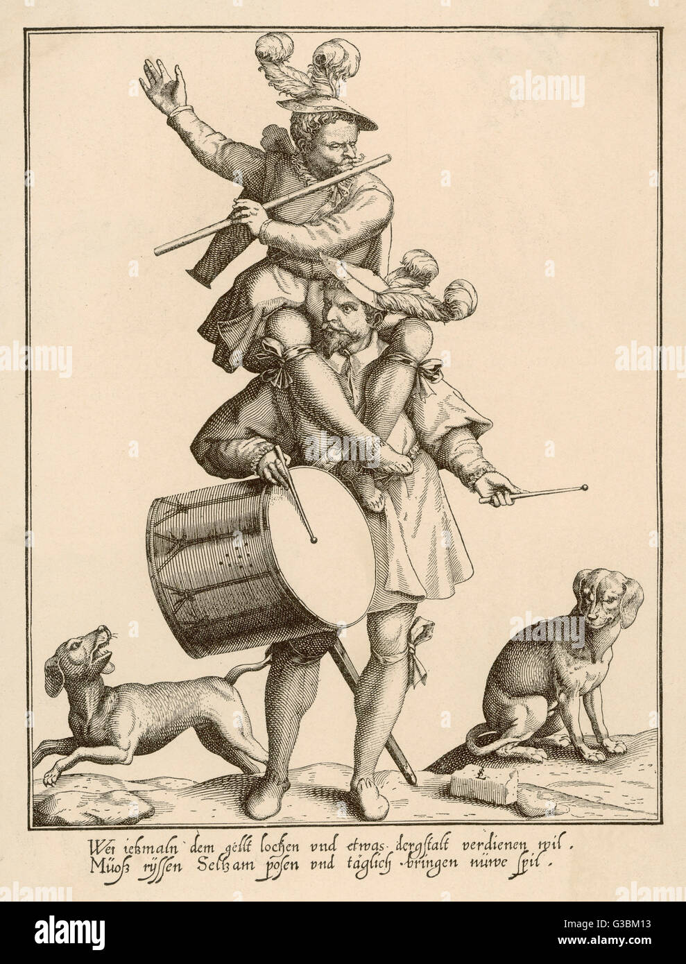 Musicisti di strada - 16th ° secolo Foto Stock