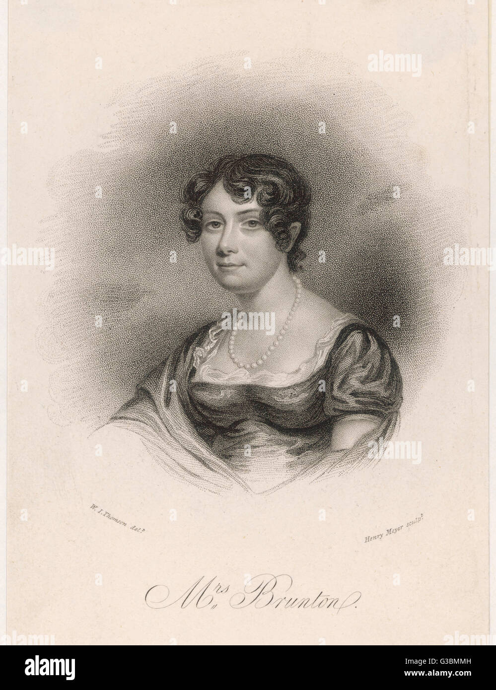 La signora Mary BRUNTON l'autrice di 'self- Controllo', 'Discipline' e altre opere. Data: 1778 - 1818 Foto Stock