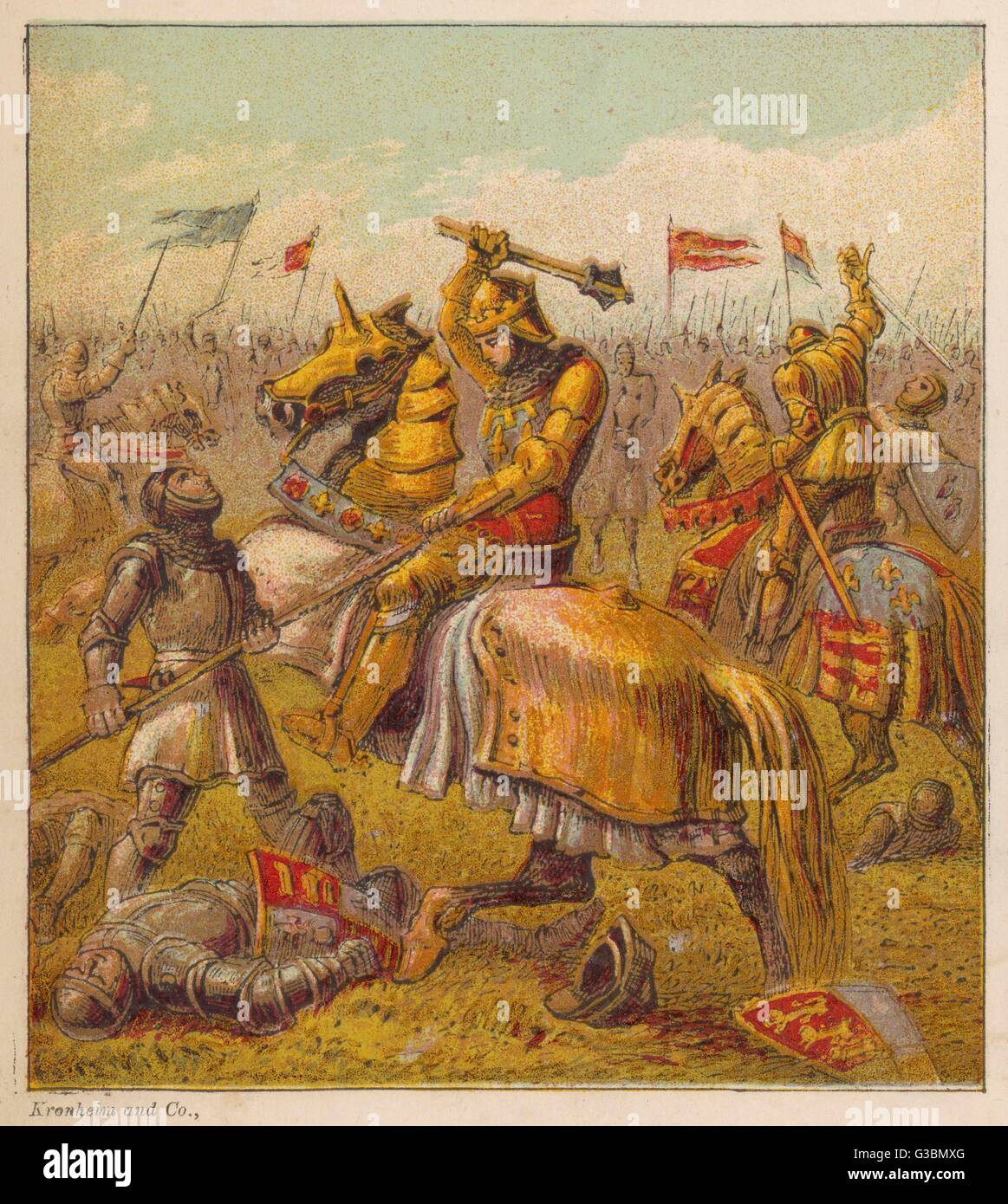 Una battaglia tra le case di York e Lancaster durante la guerra dei Roses data: 1471 Foto Stock