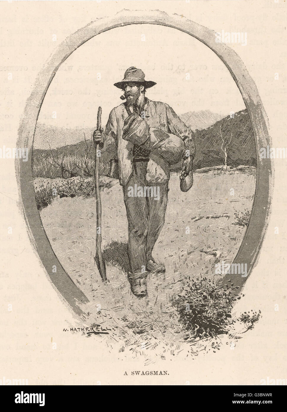 Un Swagsman Data: circa. 1900 Foto Stock