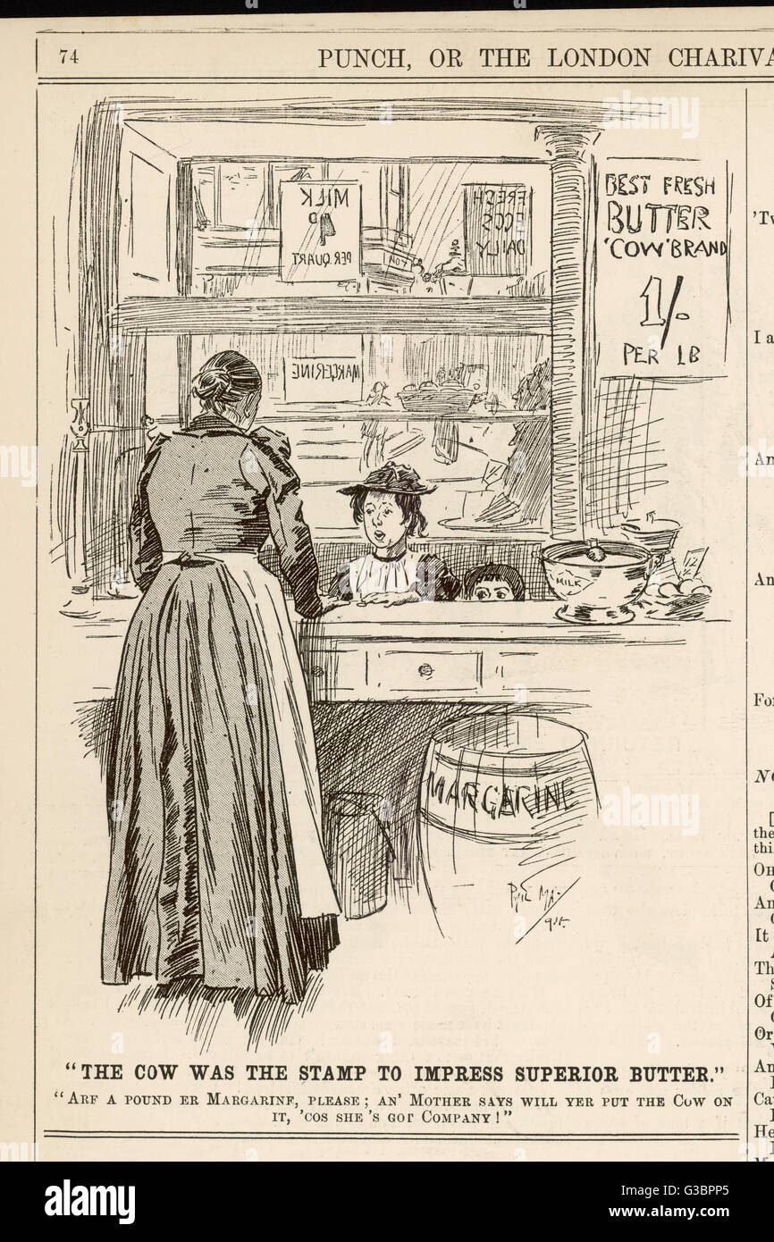 Cartone animato, la mucca è stato il timbro ... Burro di qualità superiore Foto Stock