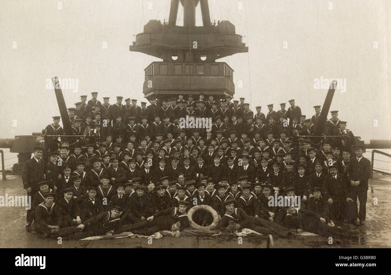 Foto di gruppo, equipaggio di HMS Marshal Ney Foto Stock
