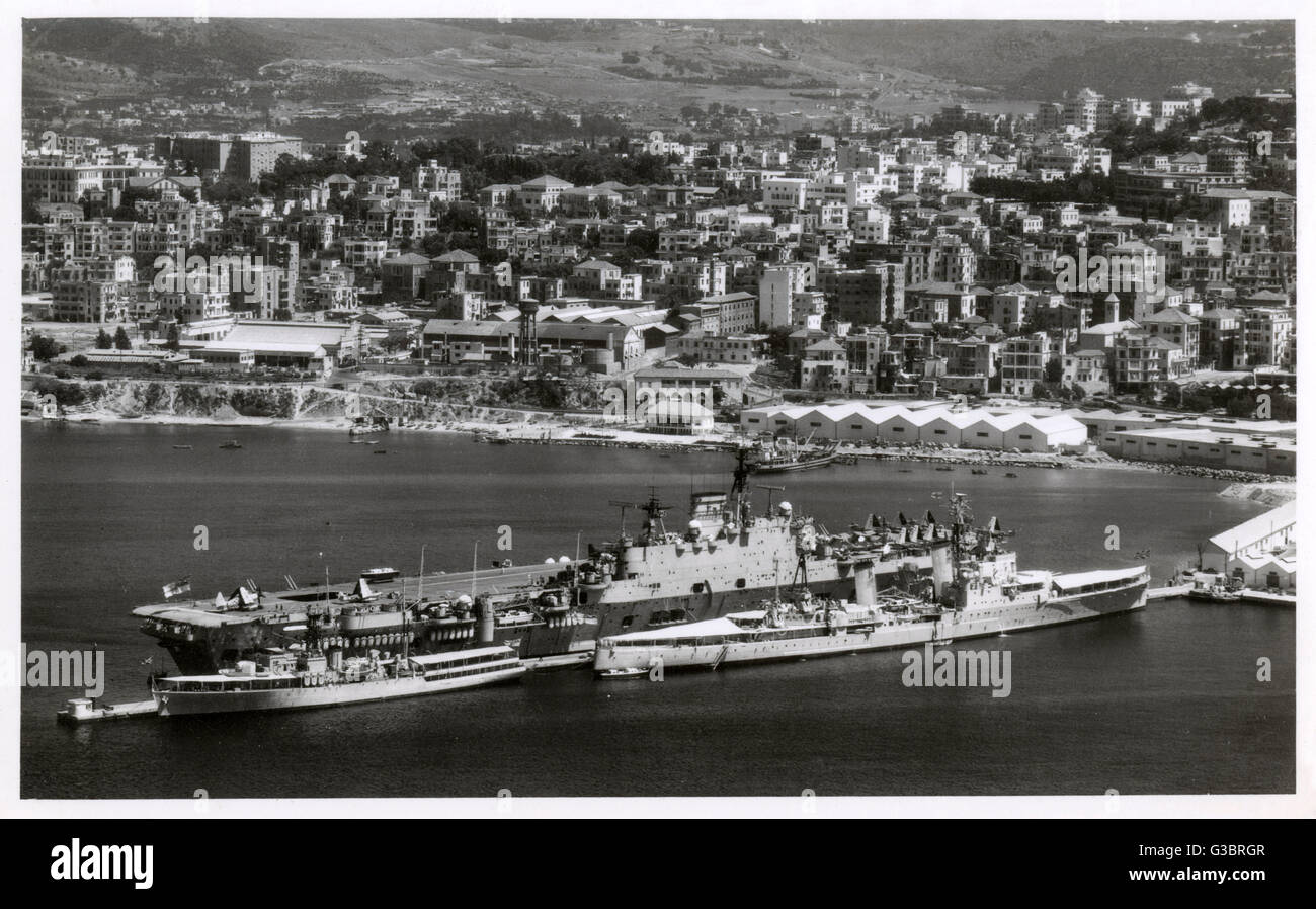 HMS Eagle, portaerei britannici, Beirut, Libano Foto Stock
