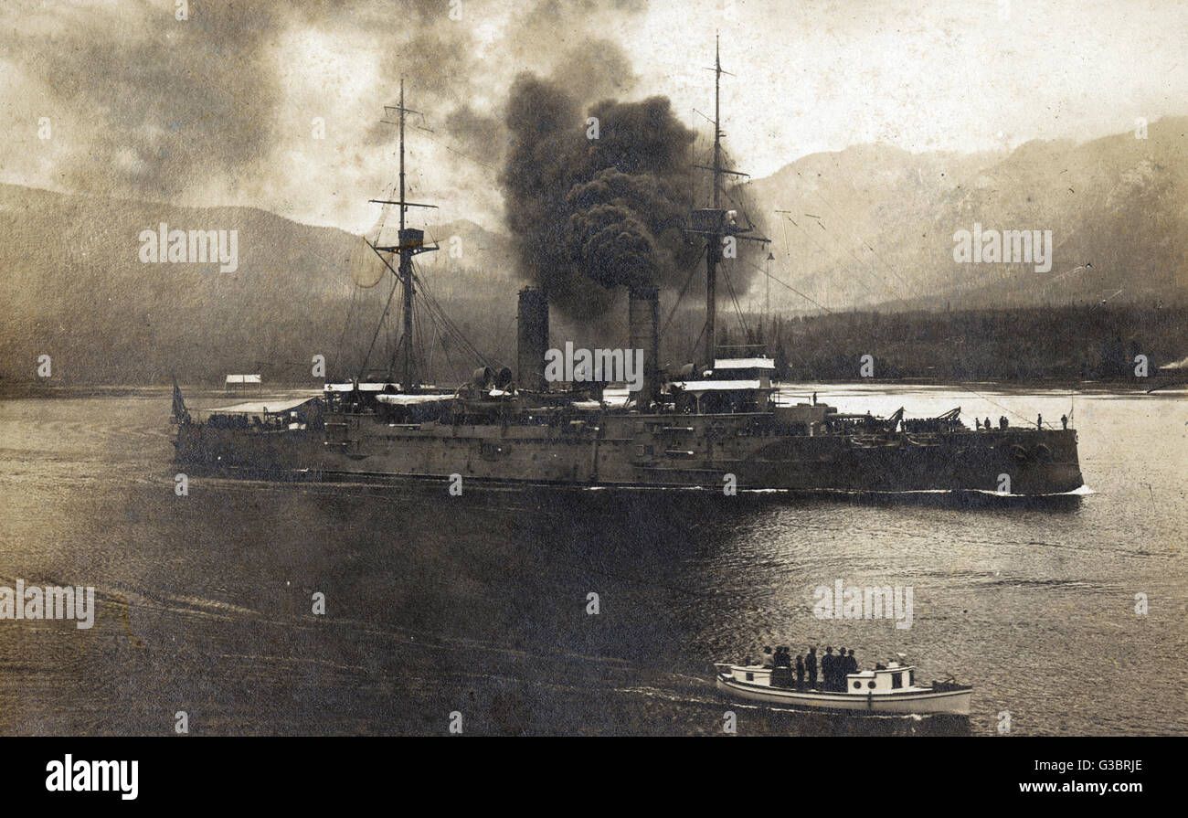 Incrociatore giapponese Asama, British Columbia, Canada, WW1 Foto Stock