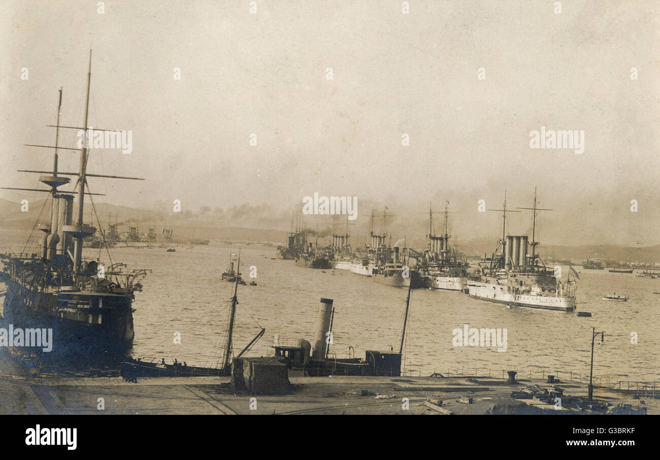 Navi da guerra americane e britanniche, Gibilterra Foto Stock