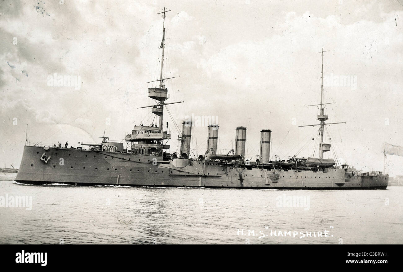 HMS Hampshire, British Devonshire classe protetta cruiser. Data: circa 1910 Foto Stock