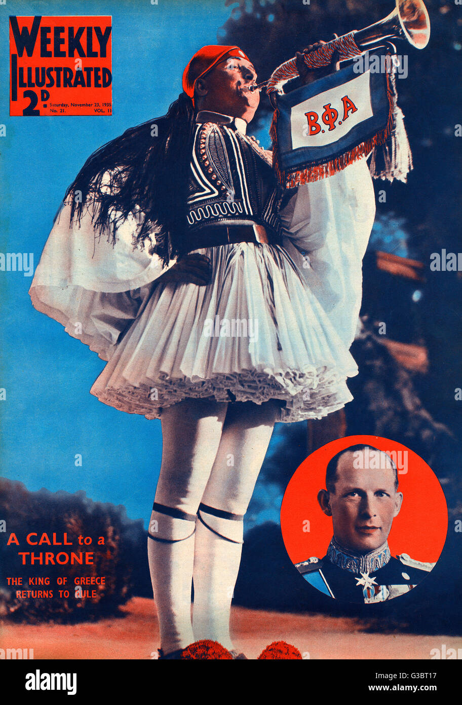 Re di Grecia ritorna al suo trono Foto Stock