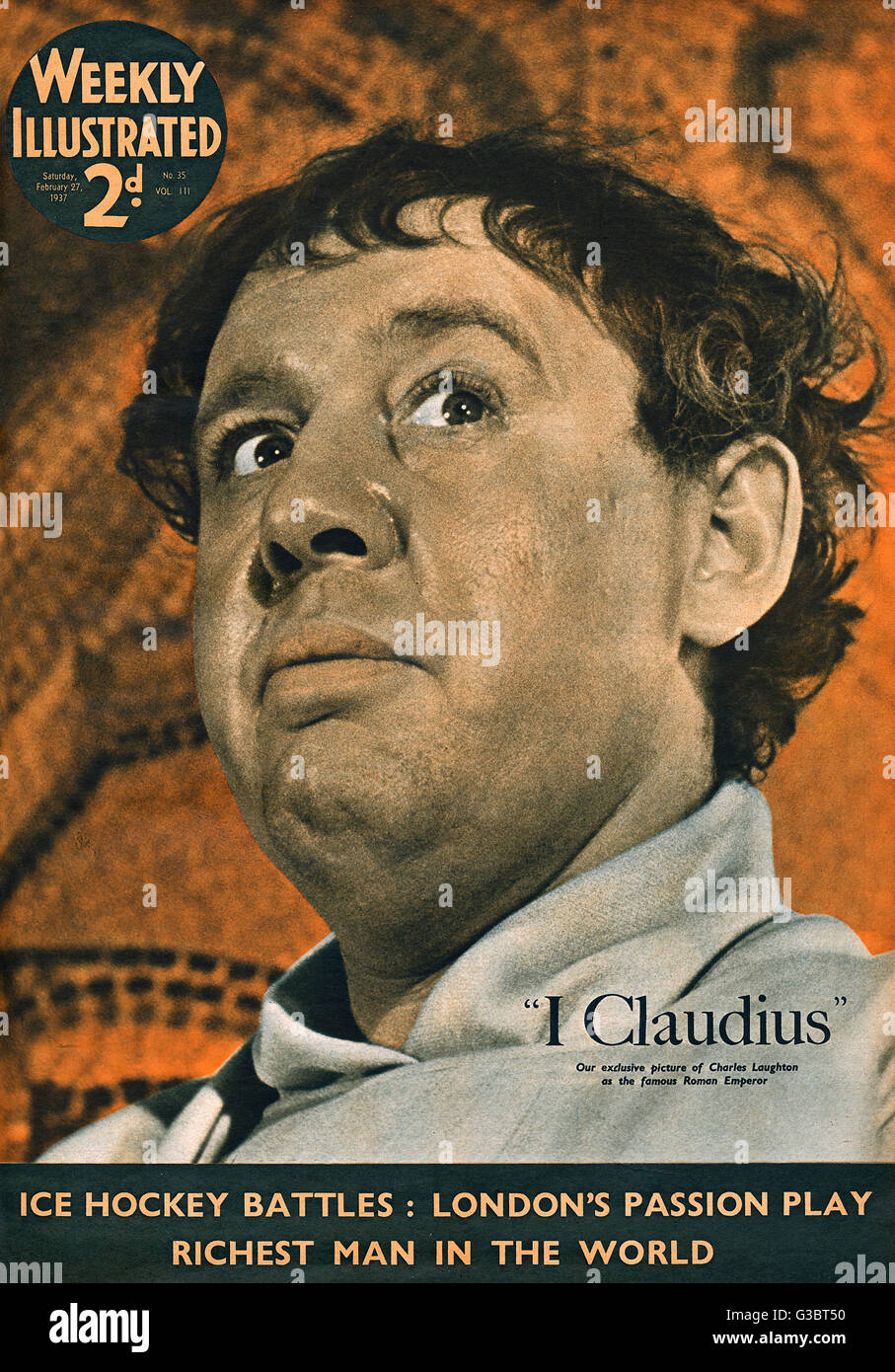 Charles Laughton nel film i Claudius Foto Stock