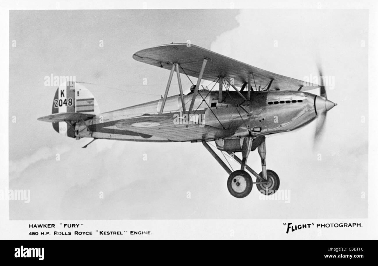Hawker Fury biplano da caccia britannico Foto Stock