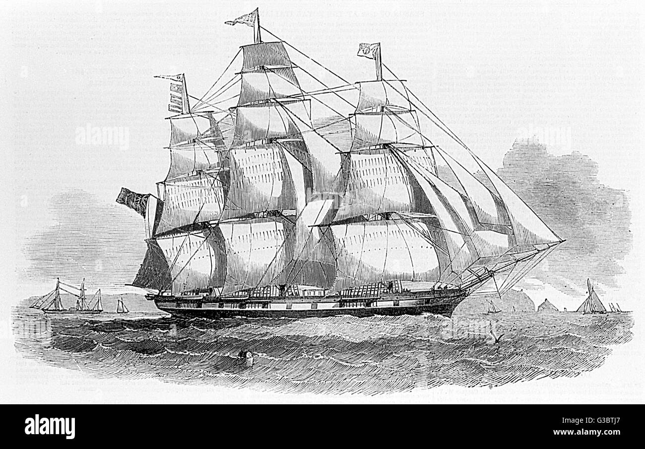 Australian White Star Line pacchetto nave, il Ben Nevis. Data: 1852 Foto Stock
