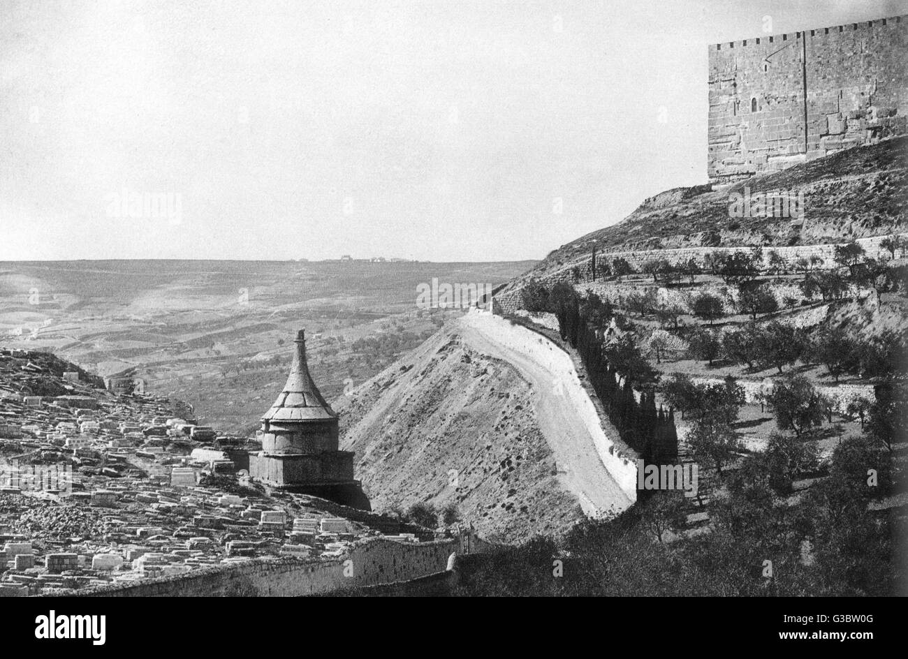 Kidron Valley, guardando verso sud, vicino a Gerusalemme Foto Stock