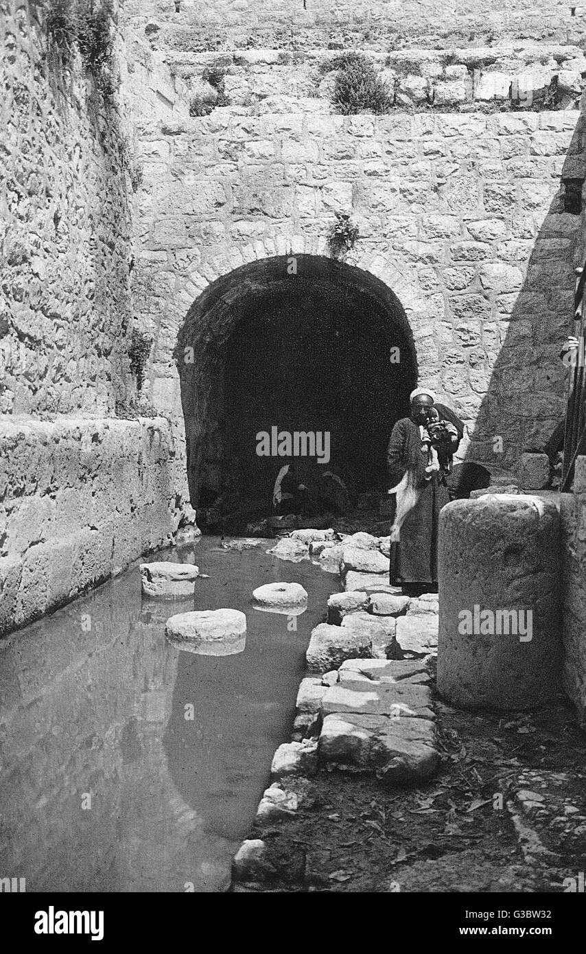 Piscina di Siloam, Città di Davide, Gerusalemme Foto Stock