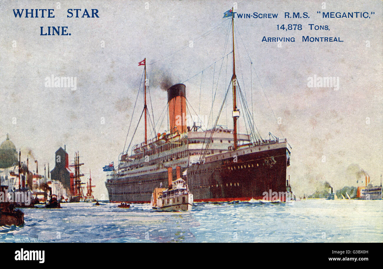 RMS Megantic - White Star Line Foto Stock