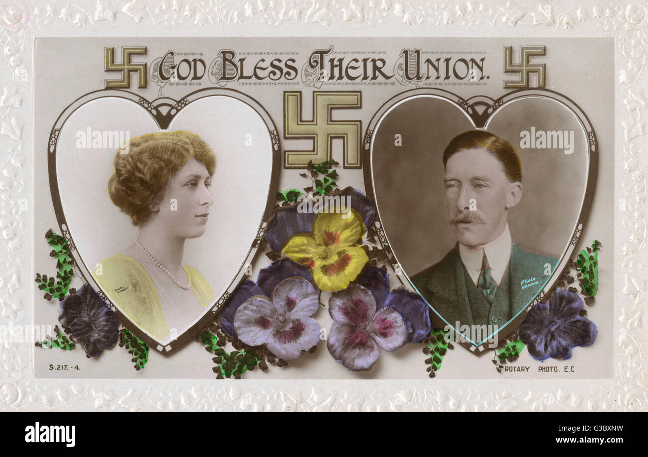 Carta commemorativa per matrimoni - matrimonio della principessa Maria Foto Stock