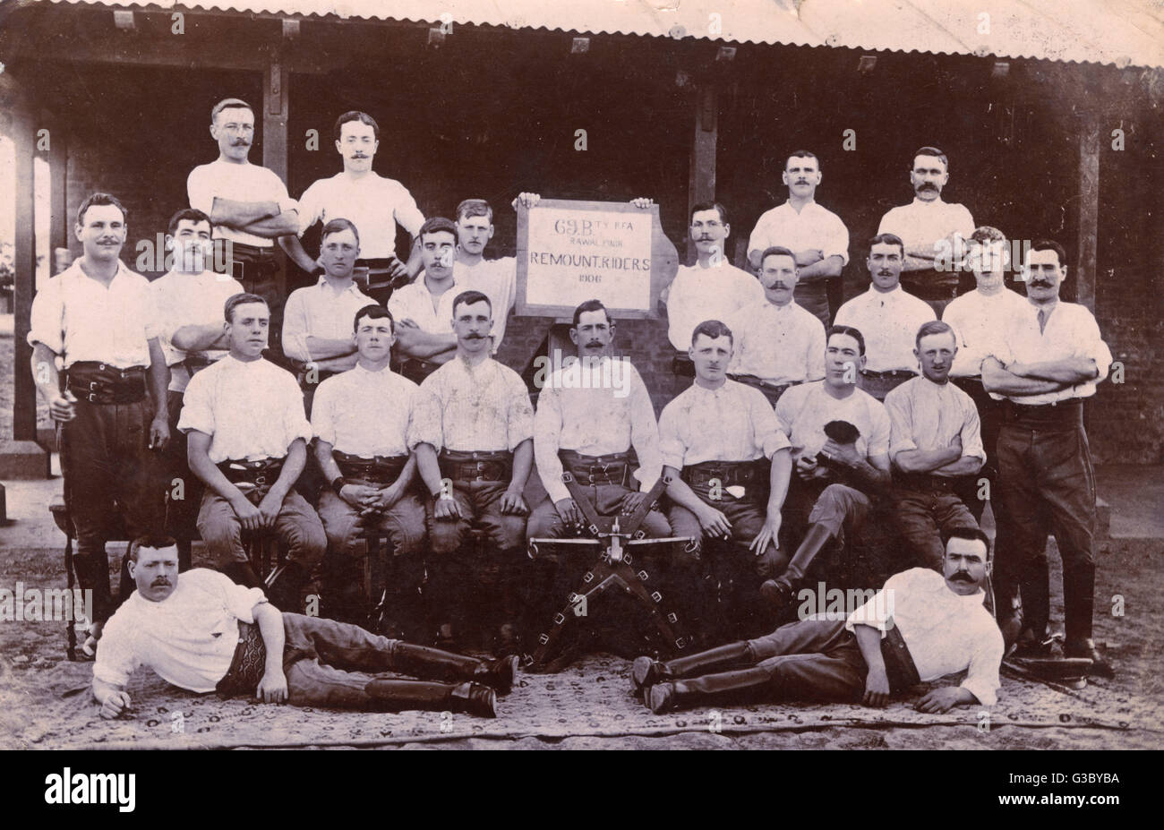 Foto di gruppo, 69 Riders per il rimontaggio della batteria RFA, India Foto Stock