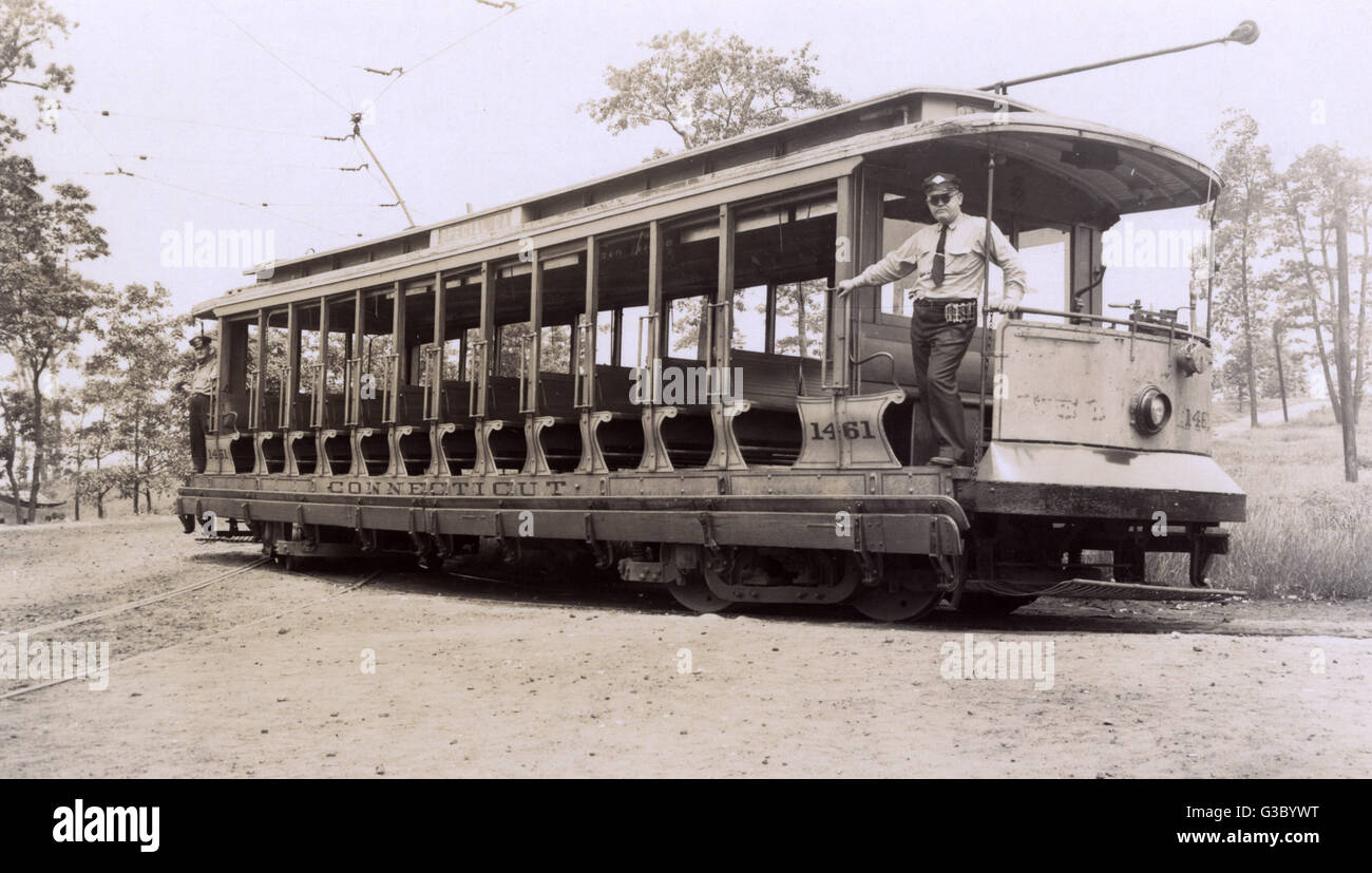 Tram a Lighthouse Point, New Haven, Connecticut, USA Foto Stock