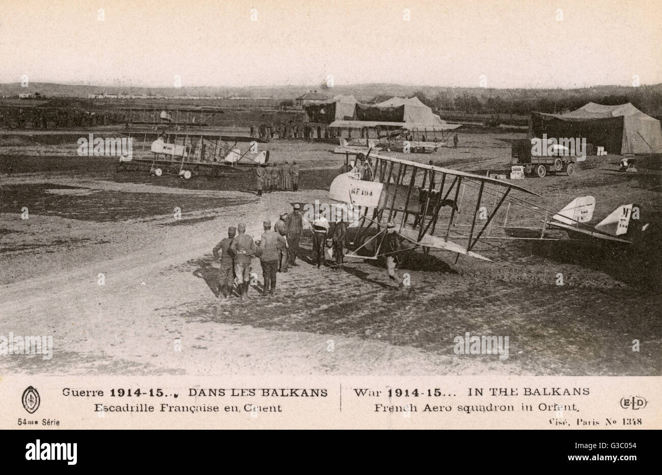 WW1 - Balcani - Squadrone aereo francese Foto Stock