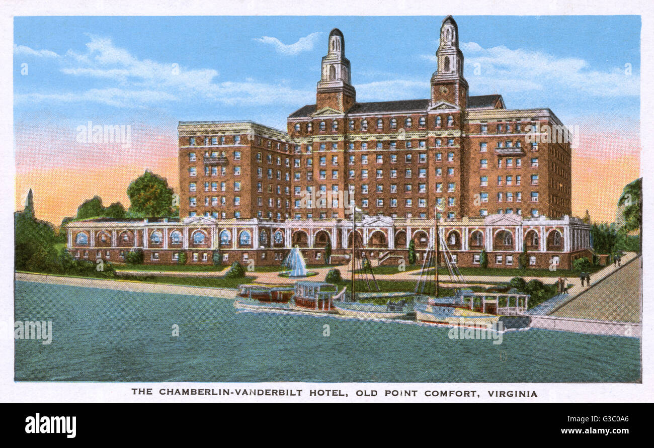 Hotel a Old Point Comfort, Hampton, Virginia, Stati Uniti d'America Foto Stock