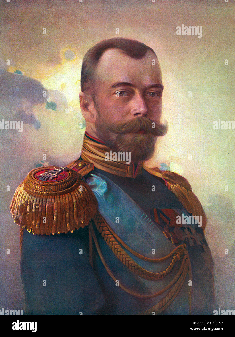 Tsar Nicholas II (Nikolay Alexandrovich Romanov, 1868-1918), l'ultimo imperatore della Russia. Foto Stock