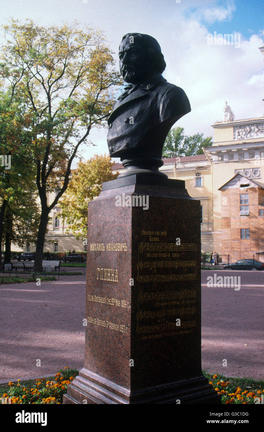 Monumento a Glinka, compositore russo, San Pietroburgo Foto Stock