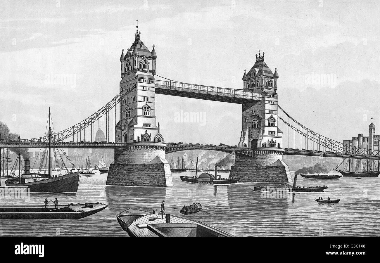 Design originale per il New Tower Bridge, Londra Foto Stock