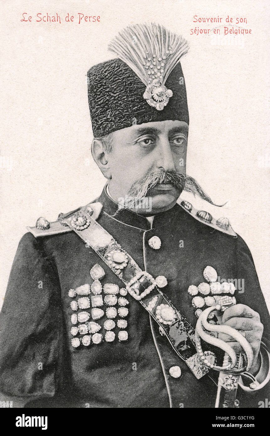 Shah di Persia, Mozaffar ad-DIN Shah Qajar Foto Stock