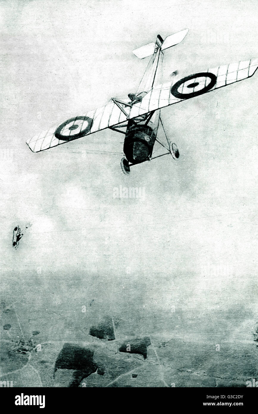 WW1 - combattimento aereo - su Mametz Wood, Francia. Foto Stock