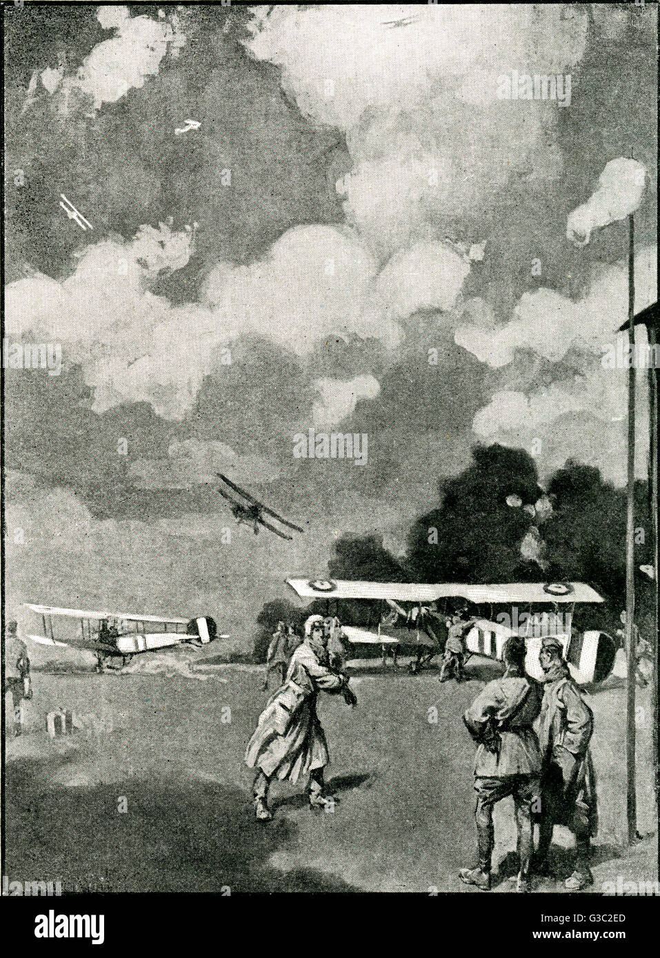 WW1 - Notizie di un raid aereo, 1917 Foto Stock