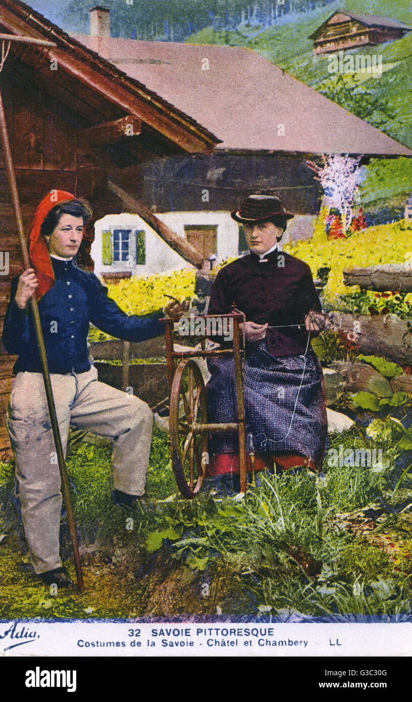 Costume regionale di Savoia, Francia - Chatel e Chambery Foto Stock