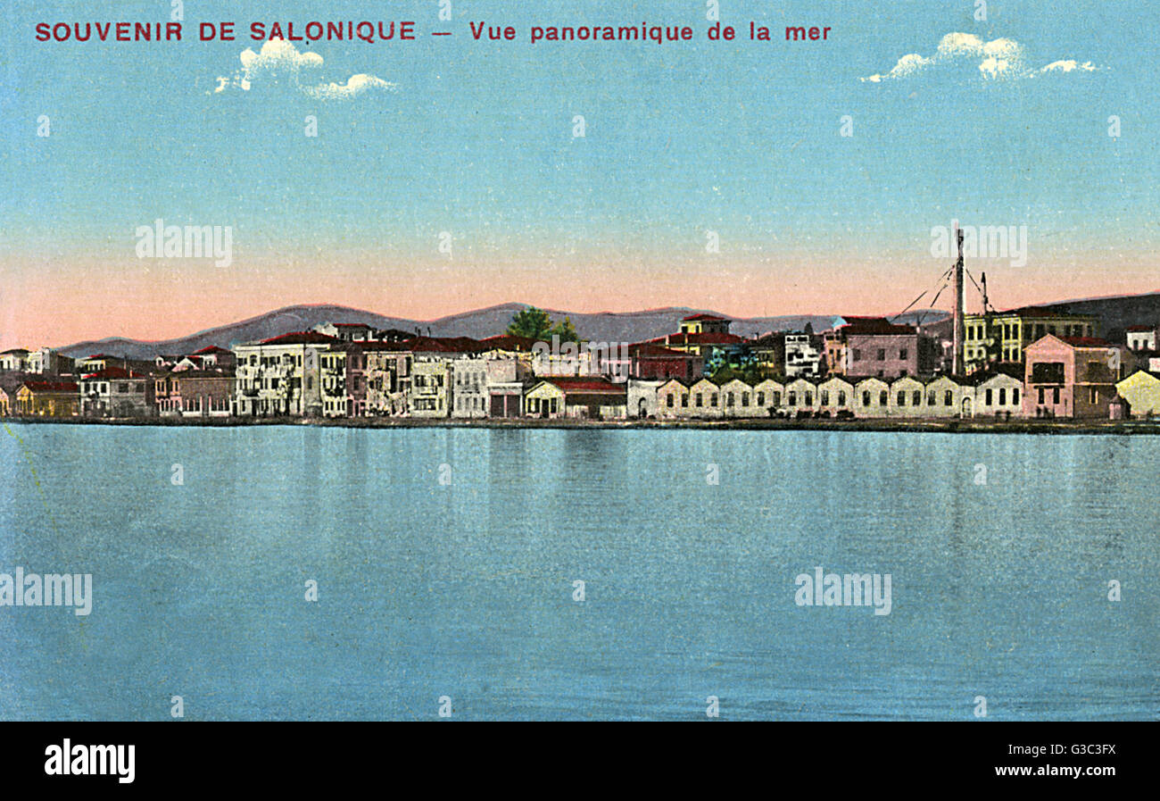 Salonicco, Grecia - Panorama dal mare Foto Stock