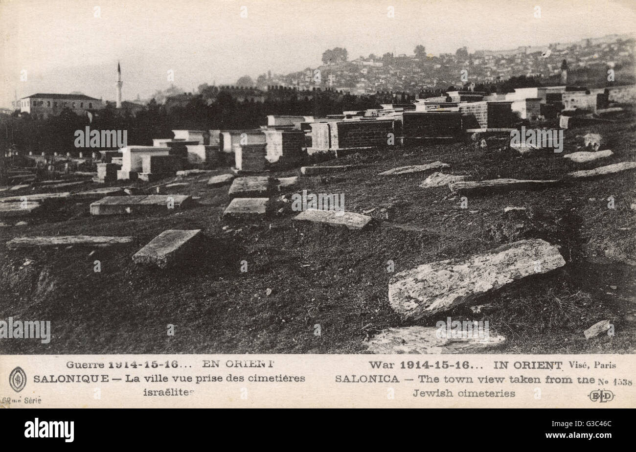 Salonicco - veduta della città dal Cimitero Ebraico Foto Stock