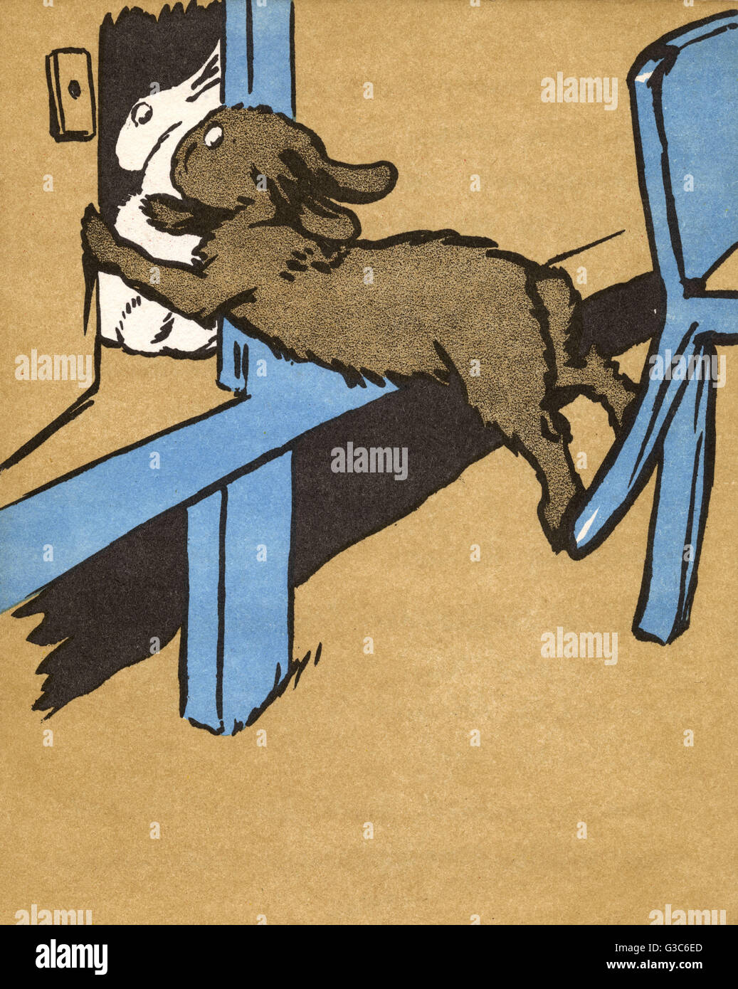 Illustrazione di Cecil Aldin, coniglio bianco Foto Stock