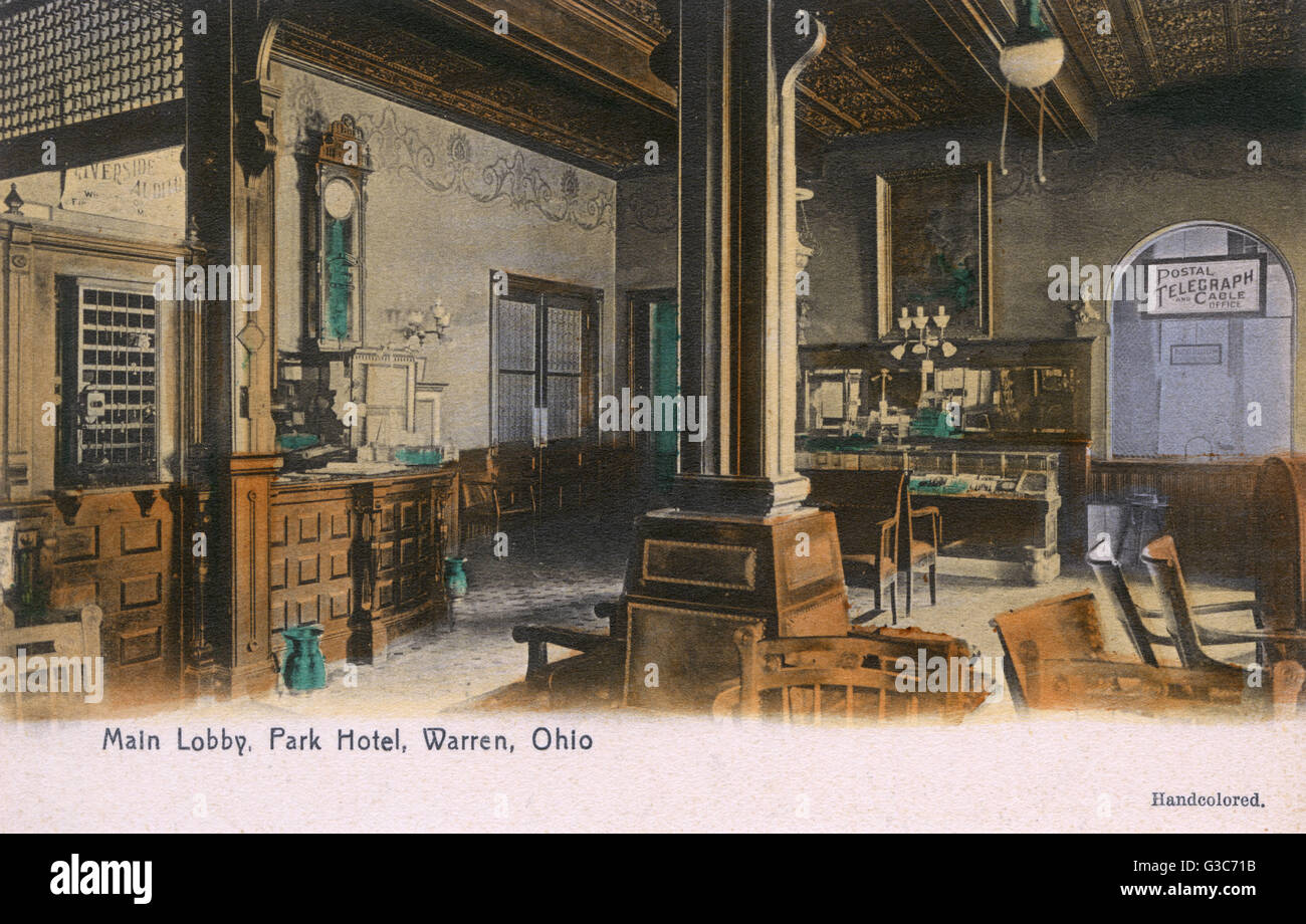 Hall principale, Park Hotel, Warren, Ohio, Stati Uniti Foto Stock