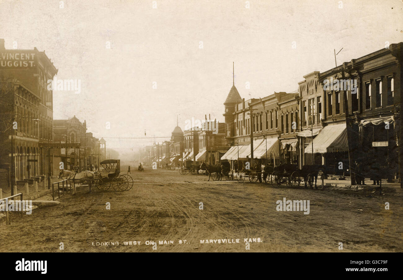 Main Street, Marysville, Kansas, Stati Uniti Foto Stock