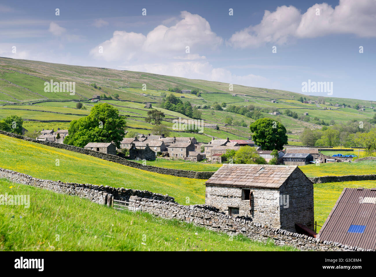 Il villaggio di Thwaite Swaledale NEL REGNO UNITO Foto Stock