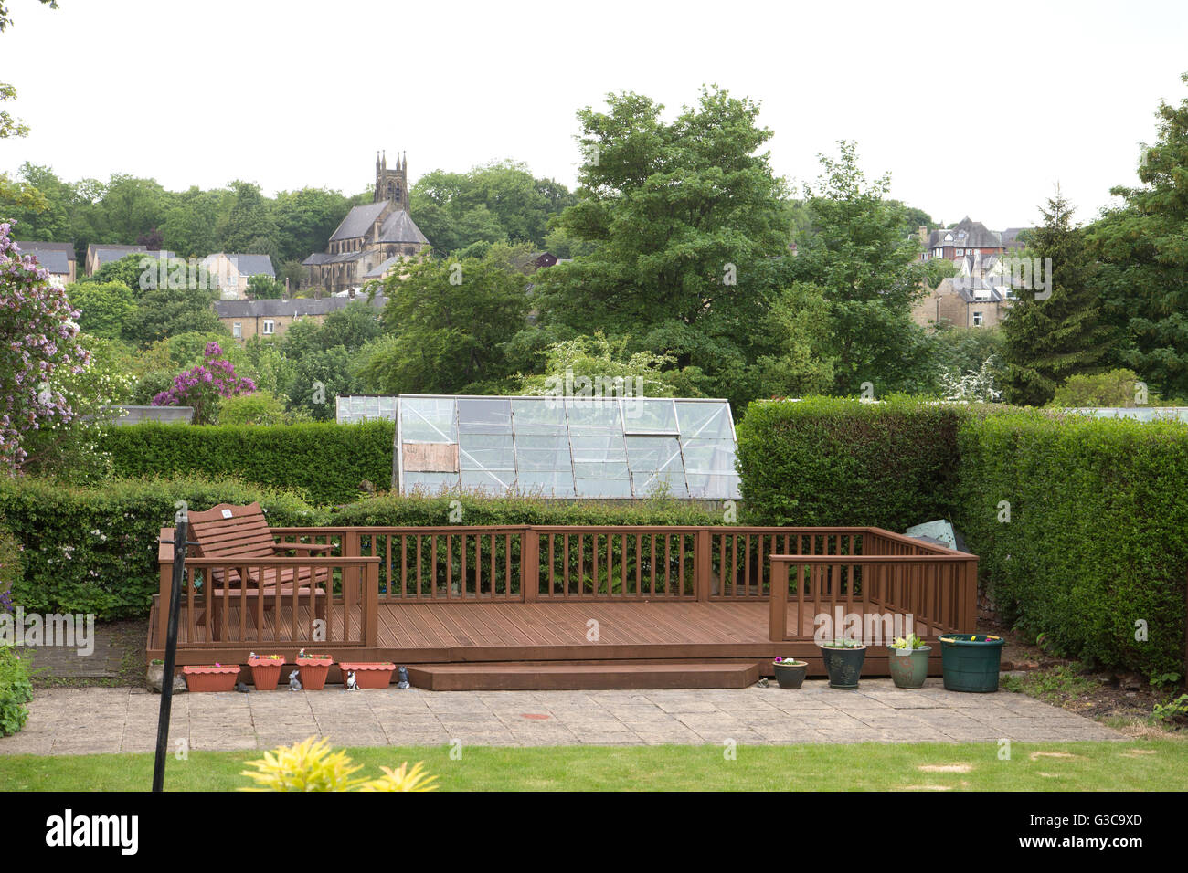 Tradizionale scatola terrazzati a Halifax, West Yorkshire, Inghilterra, Regno Unito Foto Stock