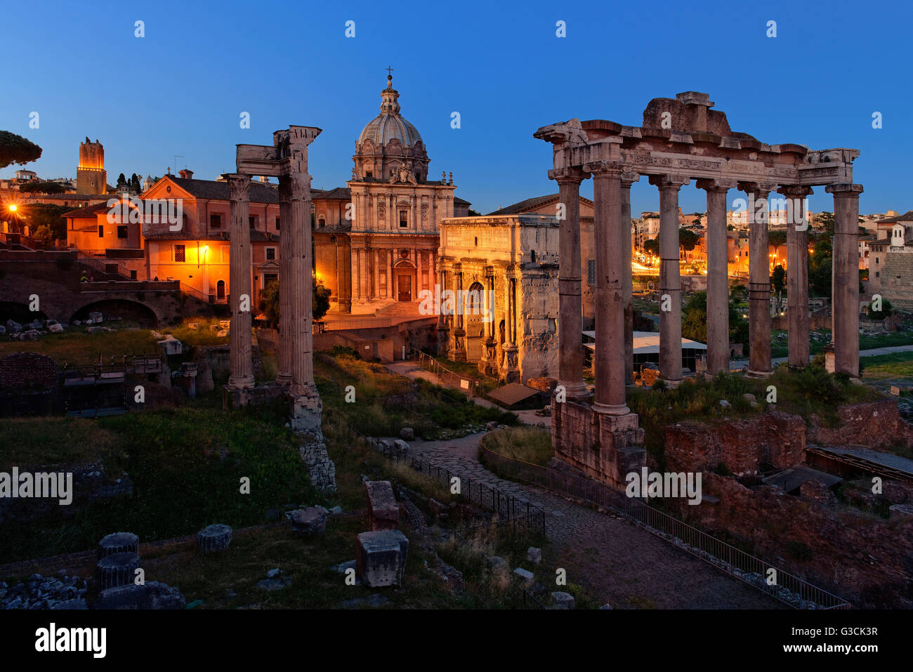 Forum Romanum, Roma, provincia Roma, Lazio, Italia Foto Stock