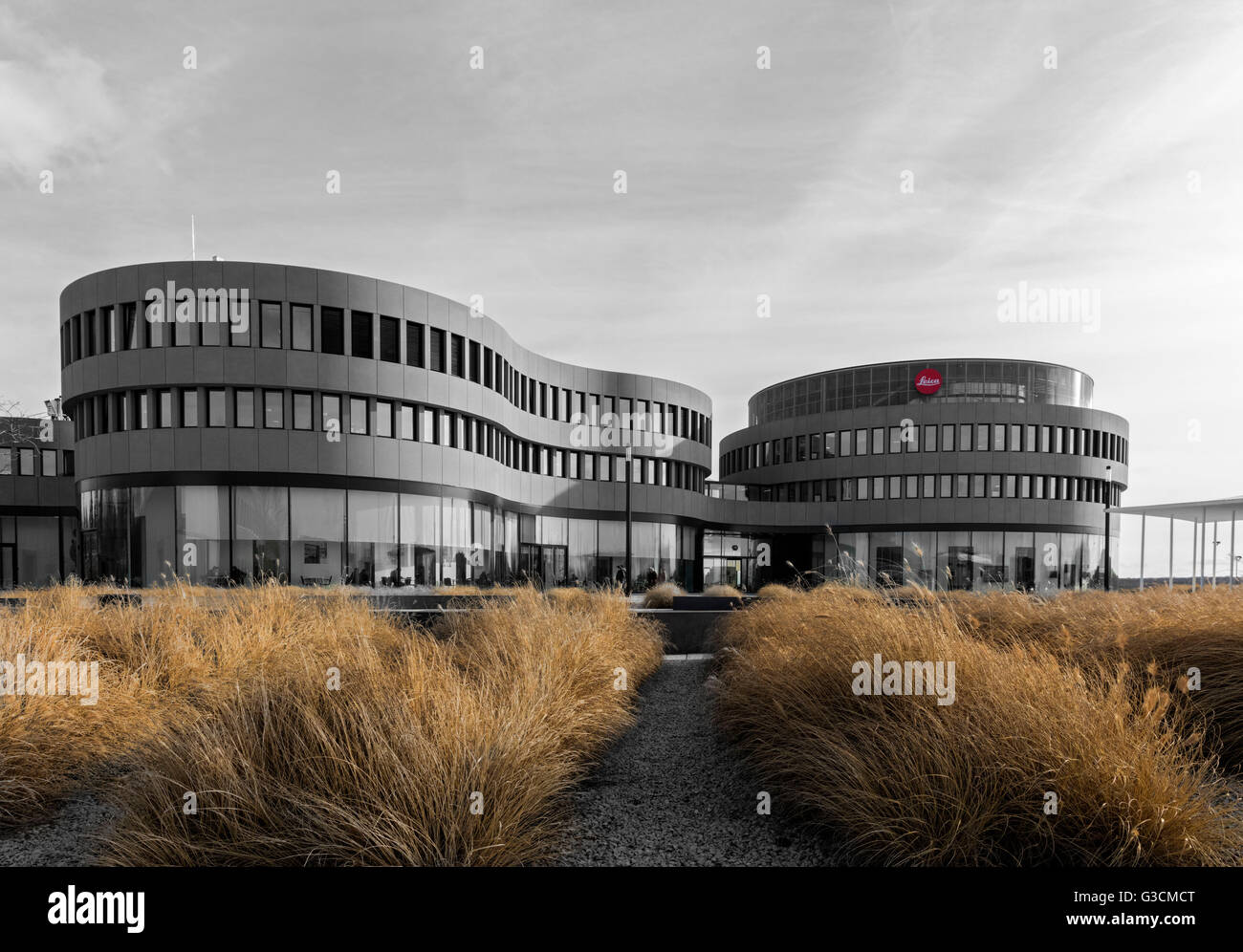 Leica ufficio principale in Wetzlar, Assia, fabbricazione, erba, architettura moderna, ecologico, costruzione urbana, Foto Stock
