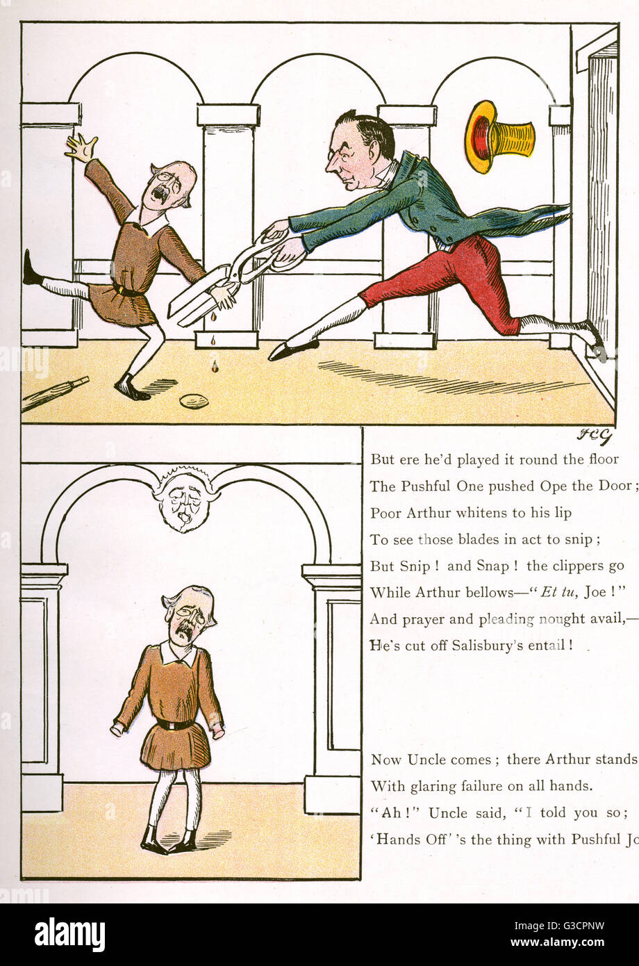 Arthur James Balfour ha le mani tagliate da Joseph Chamberlain Foto Stock